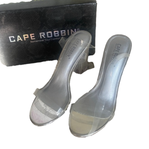 Cape Robbin silver bottom, clear heels in Maria 2-S style - Picture 1 of 3